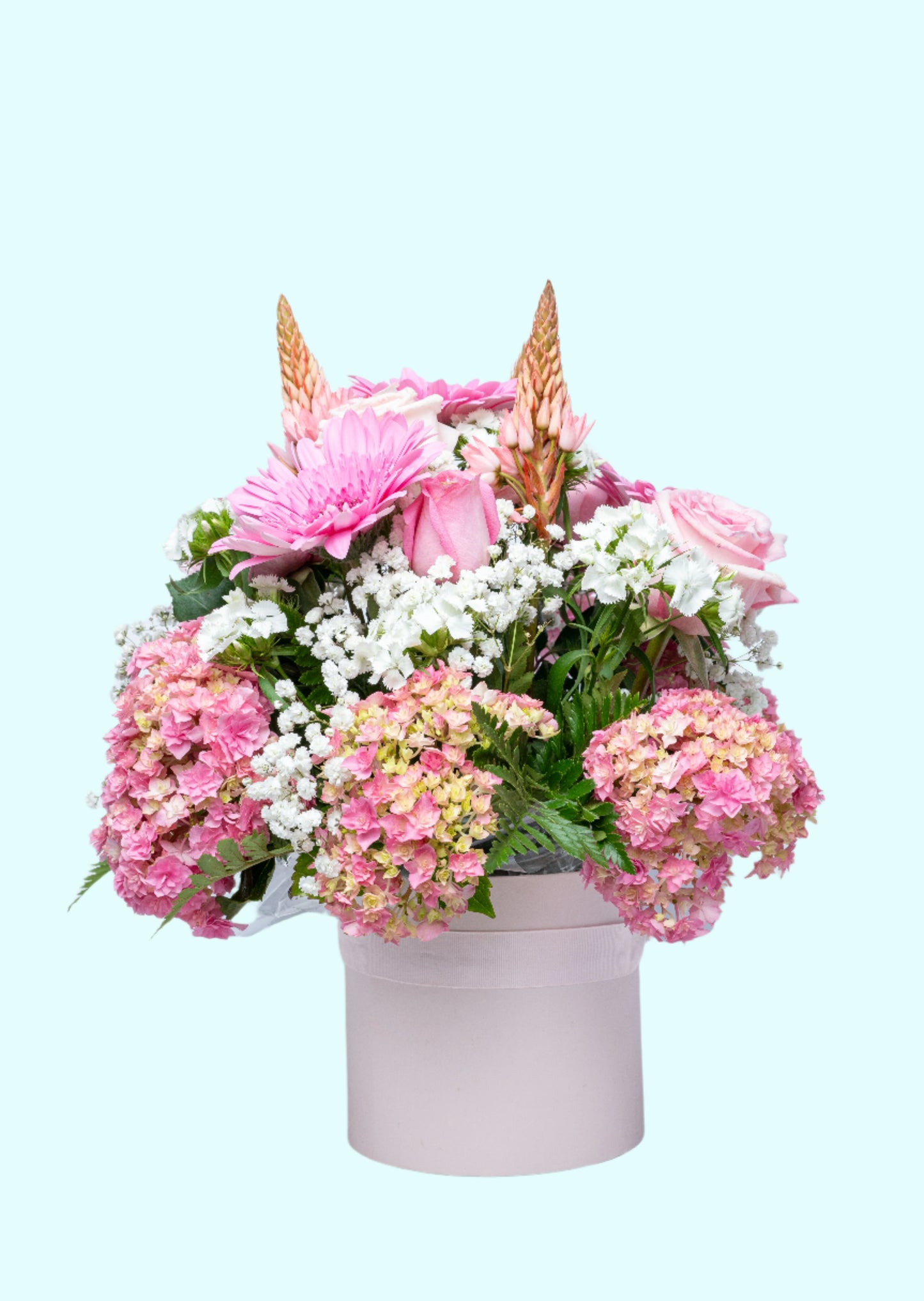 Pink Hat Box Arrangement